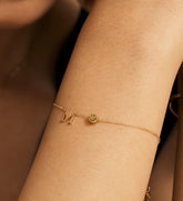 Smiley Gold Bead Letter Bracelet